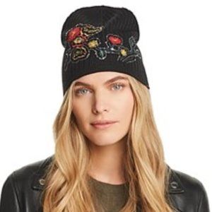 Aqua Floral Embroidered Hat